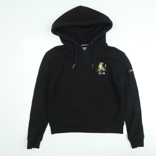 Superdry Womens Black Embroidered Pullover Hoodie Size M