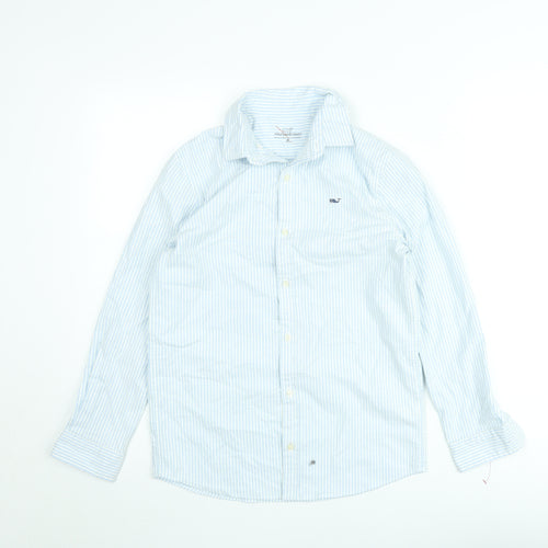 Vineyard Vines Men's Blue Striped Cotton Blend Long Sleeve Button-Up Shirt M