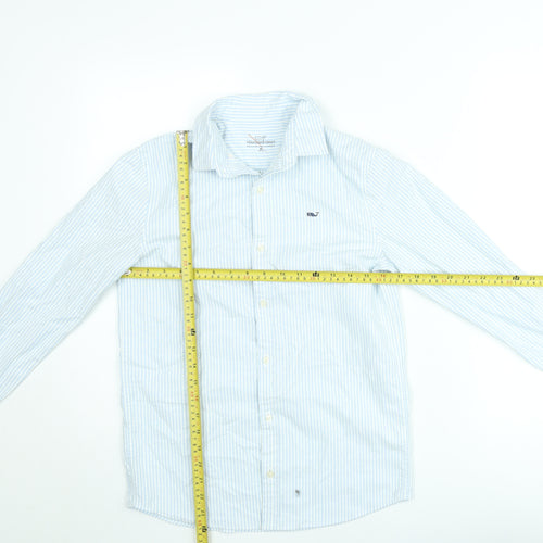 Vineyard Vines Men's Blue Striped Cotton Blend Long Sleeve Button-Up Shirt M
