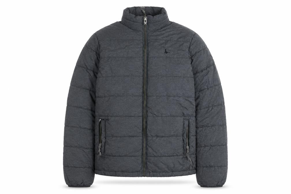 Front view of Jack Wills Women's Grey Puffer Jacket Small Lightweight Winter Coat