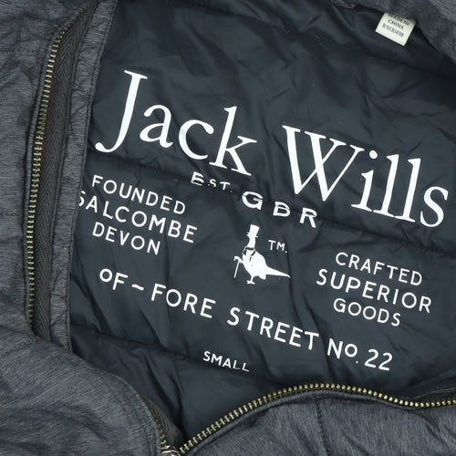 Jack Wills Women's Grey Puffer Jacket Small Lightweight Winter Coat