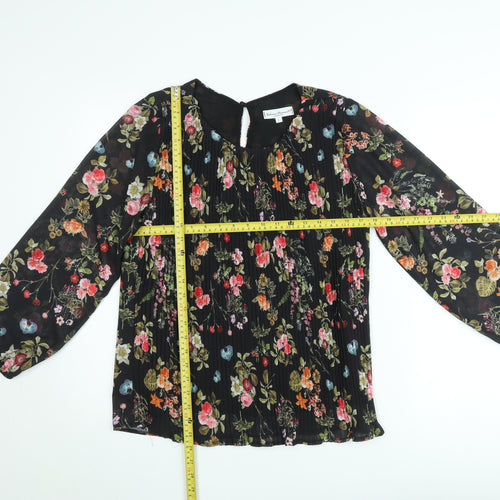 Sabrina Diamanti Women's Multicoloured Floral Chiffon Pleated Blouse L