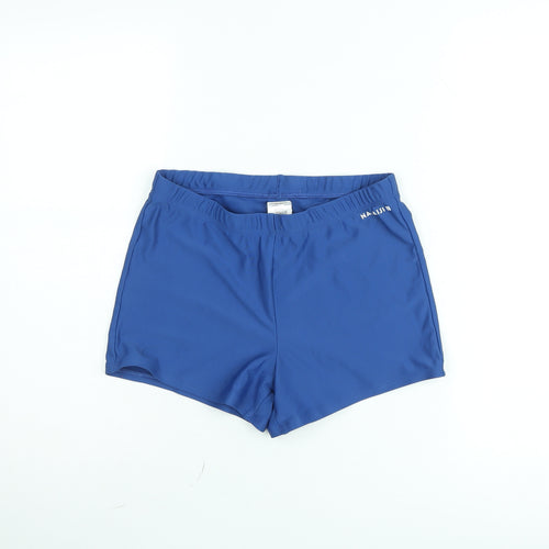 Decathlon Boys Blue XL Athletic Swim Shorts Elastic Waist Lightweight