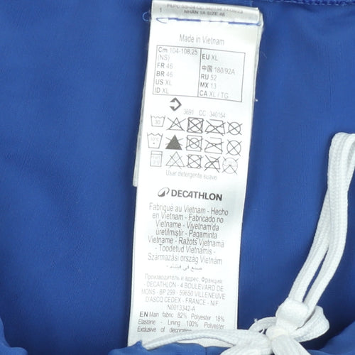 Decathlon Boys Blue XL Athletic Swim Shorts Elastic Waist Lightweight