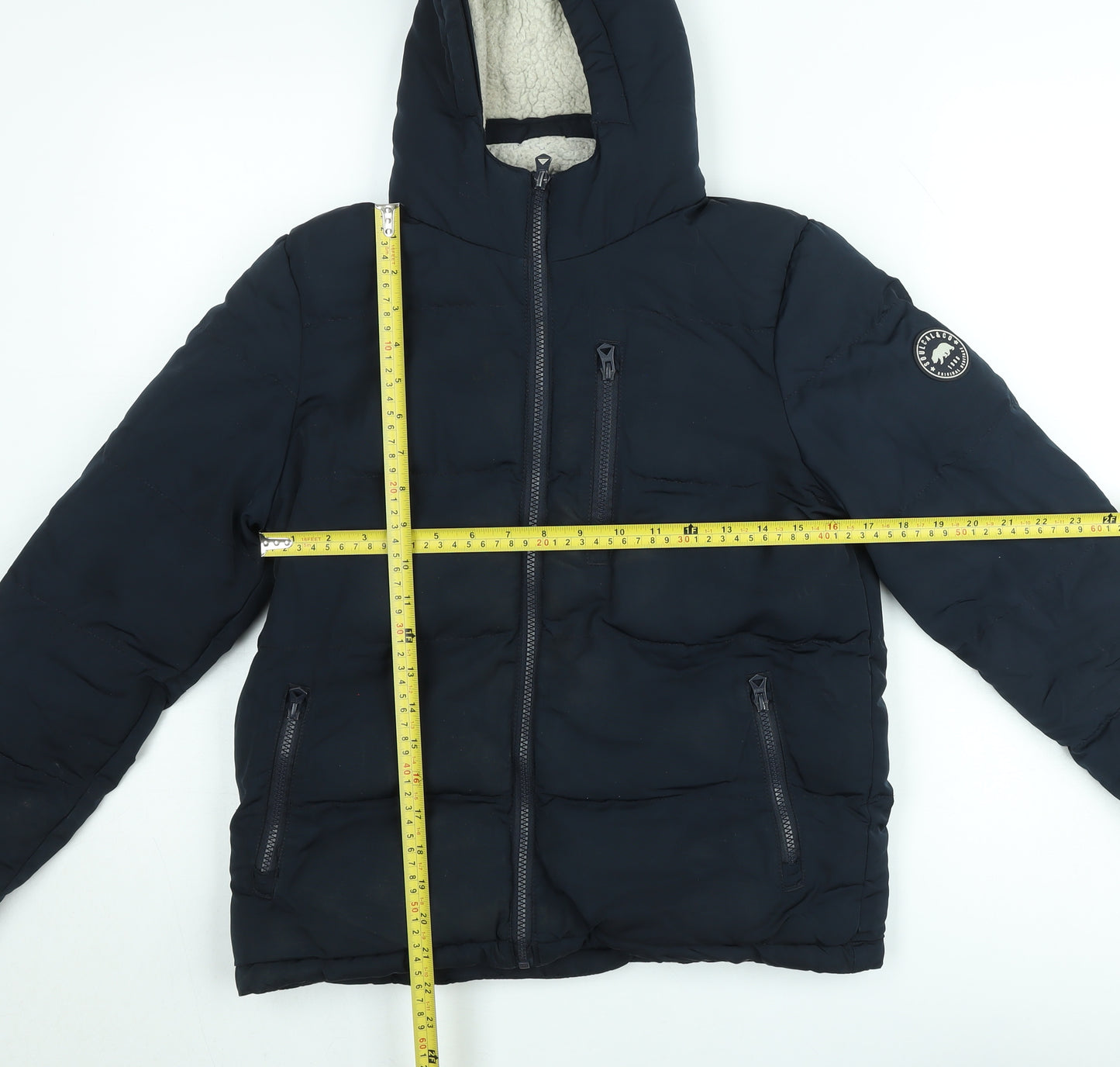 SoulCal & Co Teens Blue Hooded Puffer Jacket 164cm Winter Lined