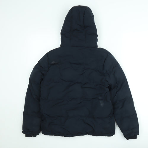 SoulCal & Co Teens Blue Hooded Puffer Jacket 164cm Winter Lined