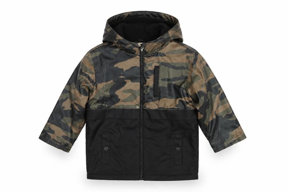 Firetrap Boys Green Camouflage Hooded Waterproof Rain Coat Jacket 3-4 Years