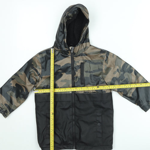 Firetrap Boys Green Camouflage Hooded Waterproof Rain Coat Jacket 3-4 Years