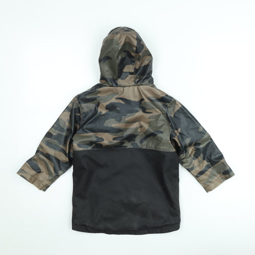 Firetrap Boys Green Camouflage Hooded Waterproof Rain Coat Jacket 3-4 Years
