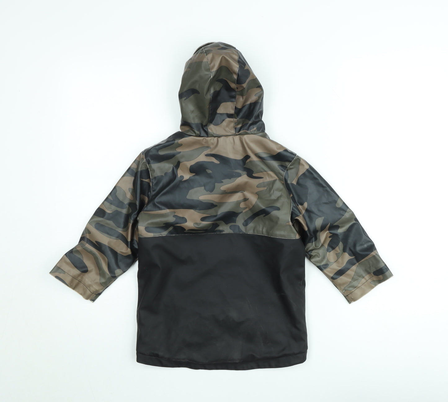 Firetrap Boys Green Camouflage Hooded Waterproof Rain Coat Jacket 3-4 Years