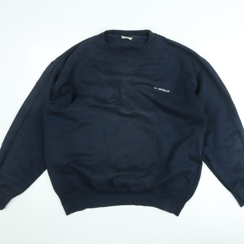 Gola Men’s Blue Pullover Fleece Sweatshirt L Crew Neck Vintage