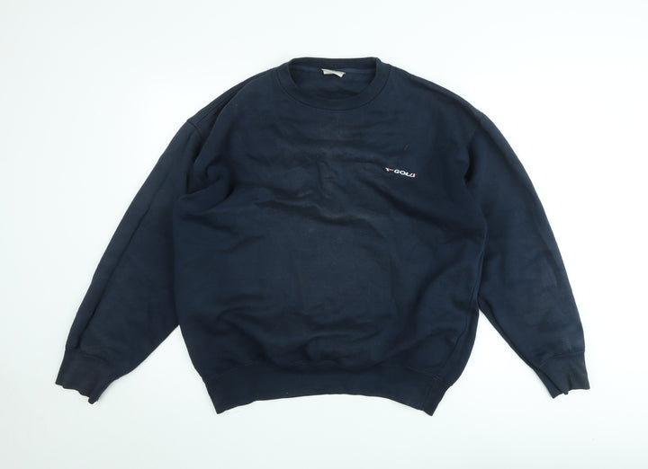 Gola Men’s Blue Pullover Fleece Sweatshirt L Crew Neck Vintage