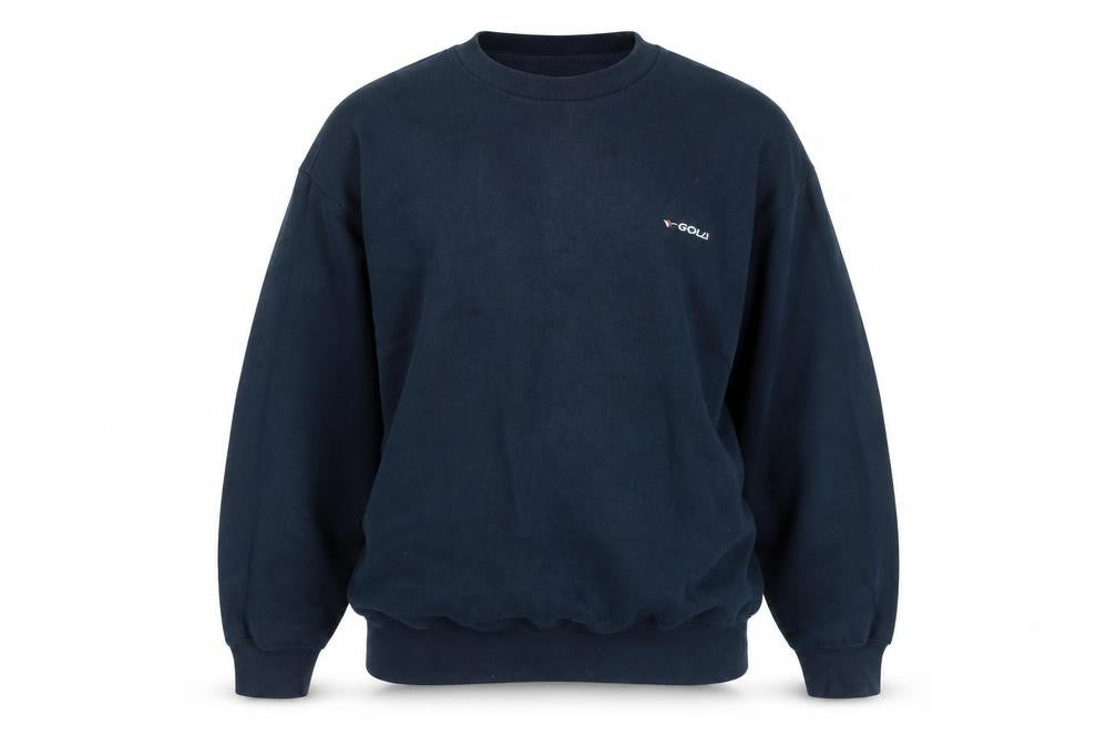 Front view of Gola Men’s Blue Pullover Fleece Sweatshirt L Crew Neck Vintage