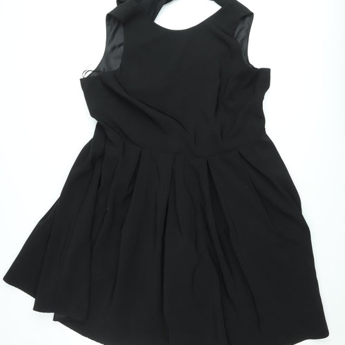 Myleene Klass Women's Black Fit & Flare Bow Back Sleeveless Dress Size 12