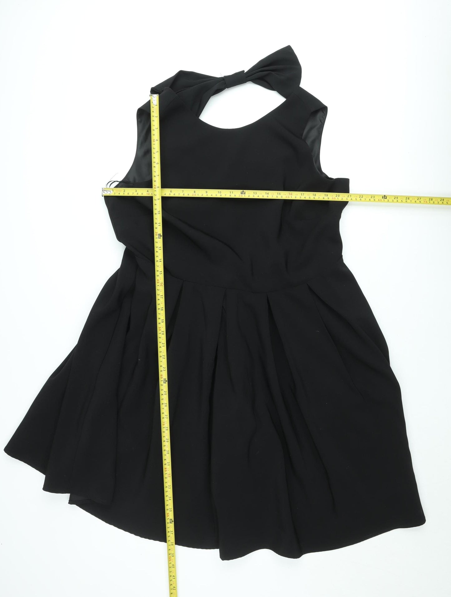 Myleene Klass Women's Black Fit & Flare Bow Back Sleeveless Dress Size 12