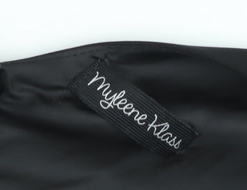 Myleene Klass Women's Black Fit & Flare Bow Back Sleeveless Dress Size 12