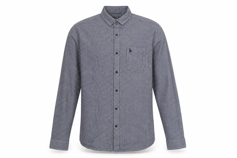 Jack Wills Men's Blue Check Classic Cotton Long Sleeve Button-Up Shirt Size M