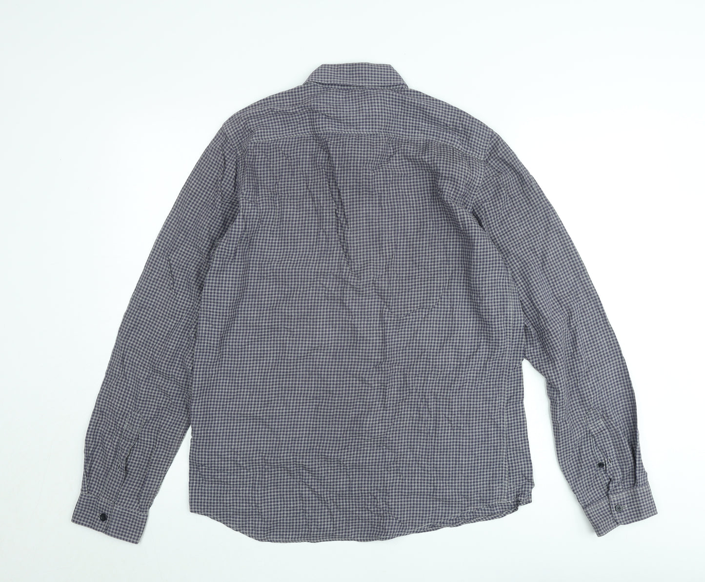 Jack Wills Men's Blue Check Classic Cotton Long Sleeve Button-Up Shirt Size M