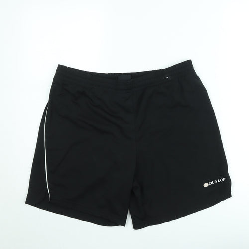 Dunlop Men’s Black Sports Shorts L Elastic Waist Quick Dry