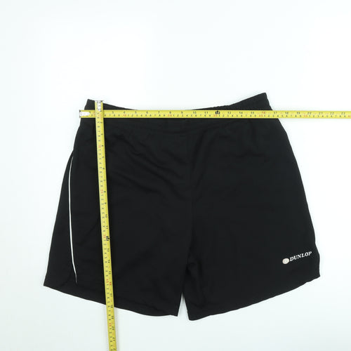 Dunlop Men’s Black Sports Shorts L Elastic Waist Quick Dry