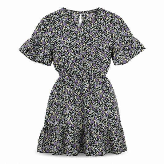 Front view of PRETTYLITTLETHING Women's Multicoloured Floral Skater Dress, size 8