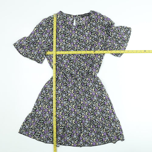 PrettyLittleThing Women's Multicoloured Floral Skater Dress Size 8
