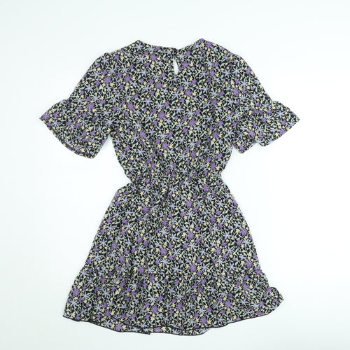 PrettyLittleThing Women's Multicoloured Floral Skater Dress Size 8