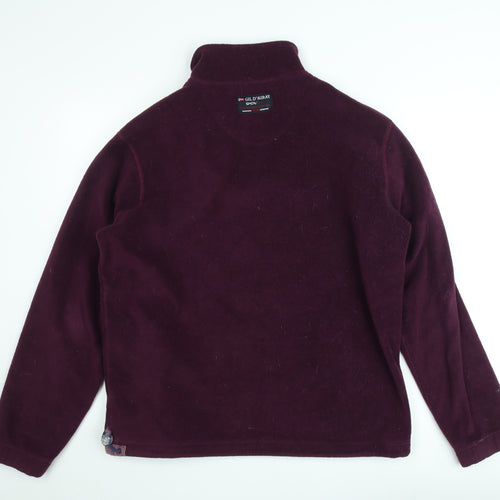 Gil D’Auray Women’s Burgundy Fleece Pullover Sweatshirt XL 1/2 Zip Norway Expedition Embroidered