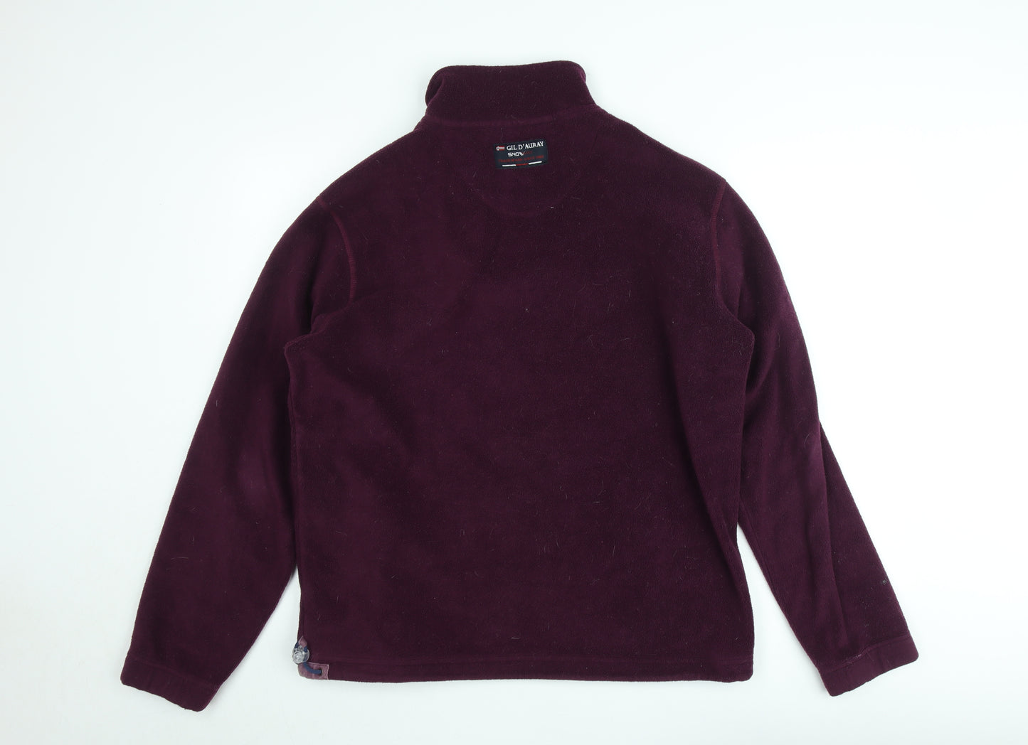 Gil D’Auray Women’s Burgundy Fleece Pullover Sweatshirt XL 1/2 Zip Norway Expedition Embroidered