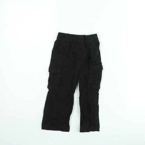 Garanimals Boys Black Cargo Trousers 2 Years Elastic Waist Cotton