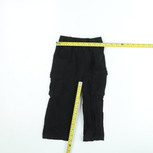 Garanimals Boys Black Cargo Trousers 2 Years Elastic Waist Cotton