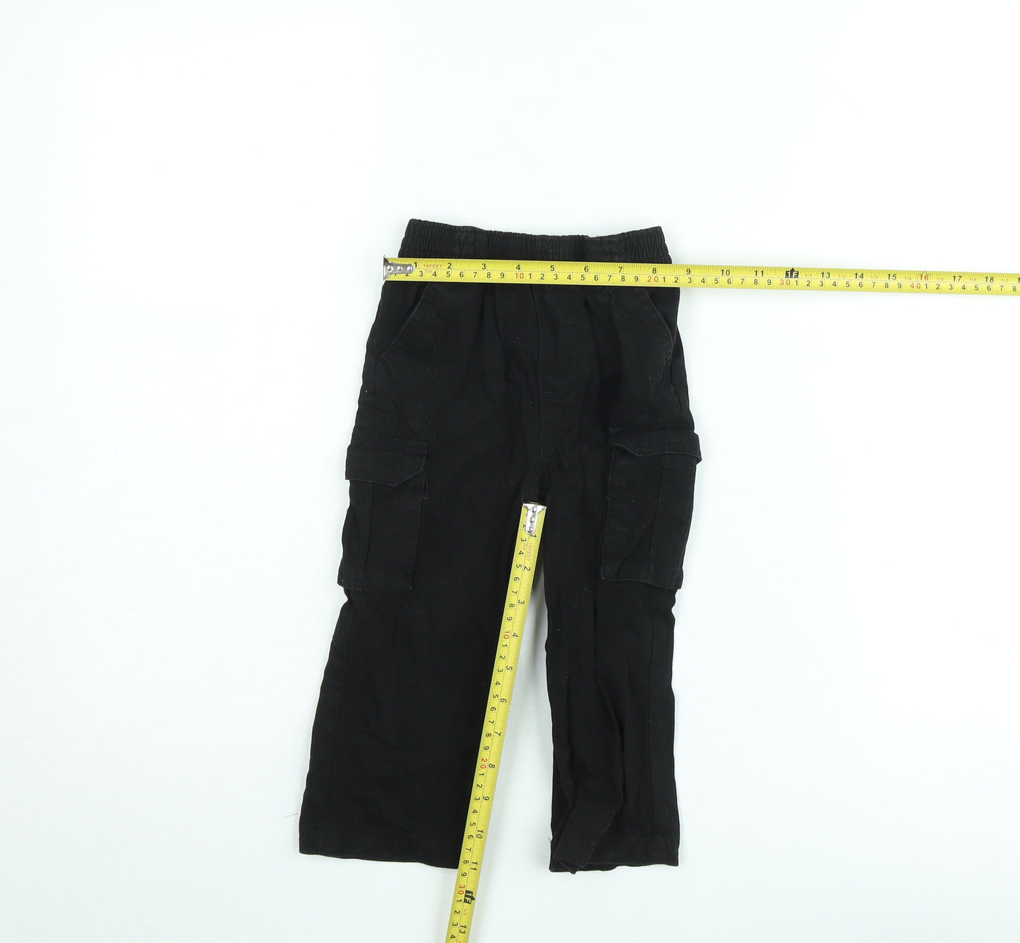 Garanimals Boys Black Cargo Trousers 2 Years Elastic Waist Cotton