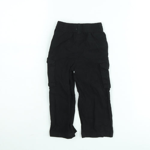 Garanimals Boys Black Cargo Trousers 2 Years Elastic Waist Cotton