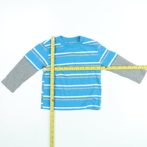 Garanimals Boys Blue Striped Long Sleeve Layered T-Shirt 2 Years