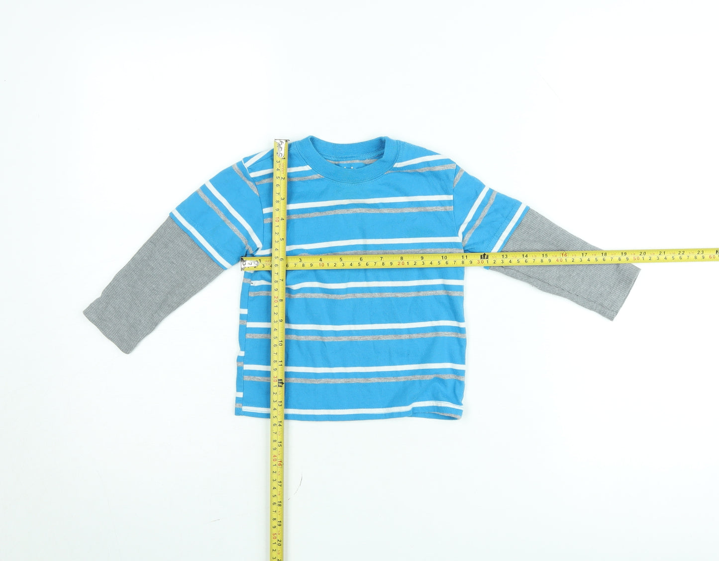 Garanimals Boys Blue Striped Long Sleeve Layered T-Shirt 2 Years