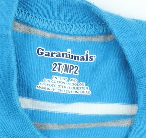 Garanimals Boys Blue Striped Long Sleeve Layered T-Shirt 2 Years