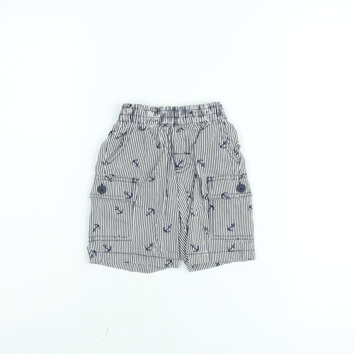 Healthtex Boys Blue Striped Nautical Cargo Shorts 3 Years 100% Cotton