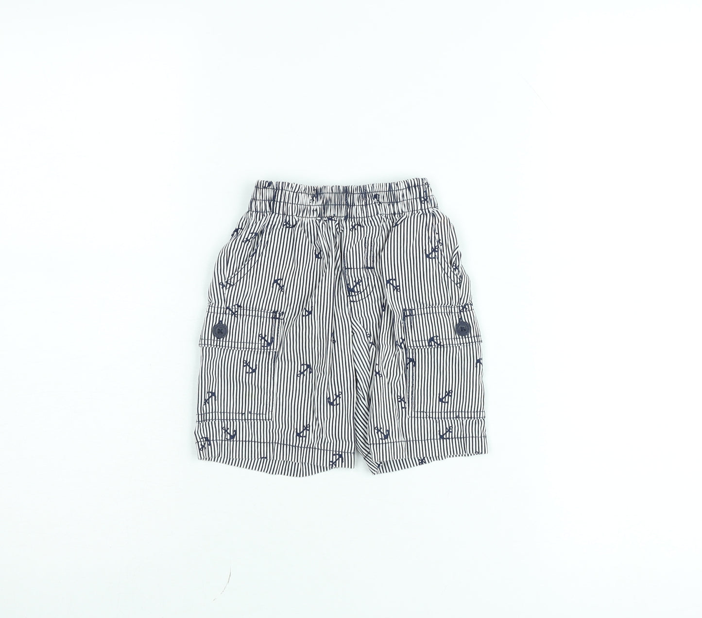 Healthtex Boys Blue Striped Nautical Cargo Shorts 3 Years 100% Cotton