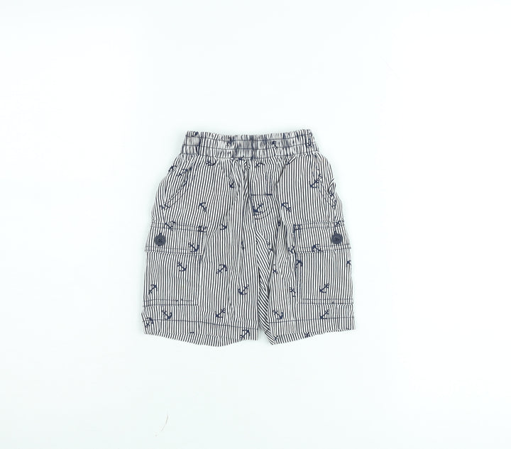Healthtex Boys Blue Striped Nautical Cargo Shorts 3 Years 100% Cotton