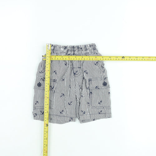 Healthtex Boys Blue Striped Nautical Cargo Shorts 3 Years 100% Cotton