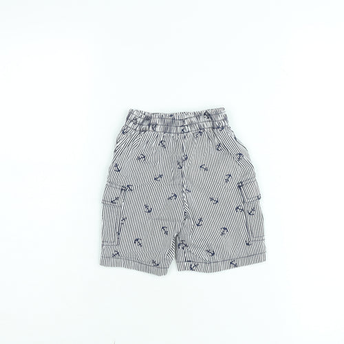 Healthtex Boys Blue Striped Nautical Cargo Shorts 3 Years 100% Cotton