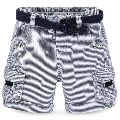 Early Days Boys Grey Striped Cargo Shorts with Belt Size 12-18 Months