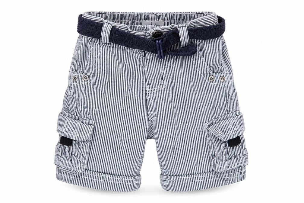 Early Days Boys Grey Striped Cargo Shorts with Belt Size 12-18 Months