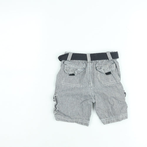 Early Days Boys Grey Striped Cargo Shorts with Belt Size 12-18 Months