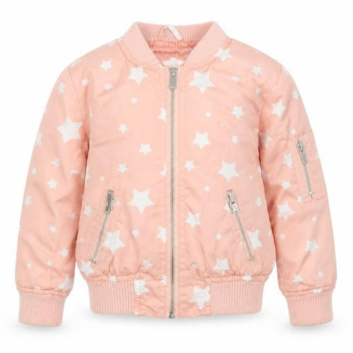 Urban Republic Girls Pink Star Bomber Jacket 4 Years Polyester Zip-Up