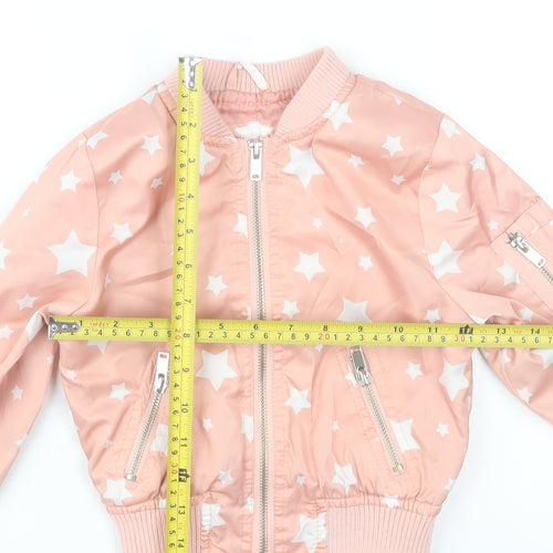 Urban Republic Girls Pink Star Bomber Jacket 4 Years Polyester Zip-Up