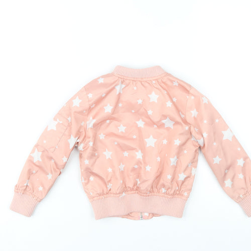 Urban Republic Girls Pink Star Bomber Jacket 4 Years Polyester Zip-Up