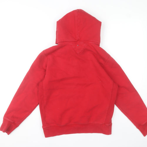 Tommy Hilfiger Boys Red Pullover Hoodie Size 14 Cotton Blend