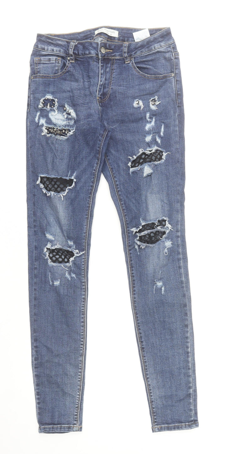 Riosis Premium Women Blue Distressed Skinny Jeans Size M