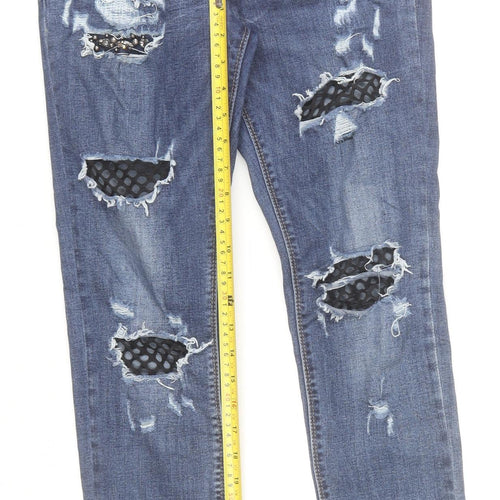 Riosis Premium Women Blue Distressed Skinny Jeans Size M